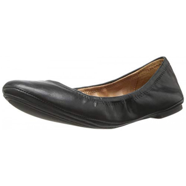 Lucky Brand Emmie Ballet Flat para Mujer, Negro/Cuero, 8 M US