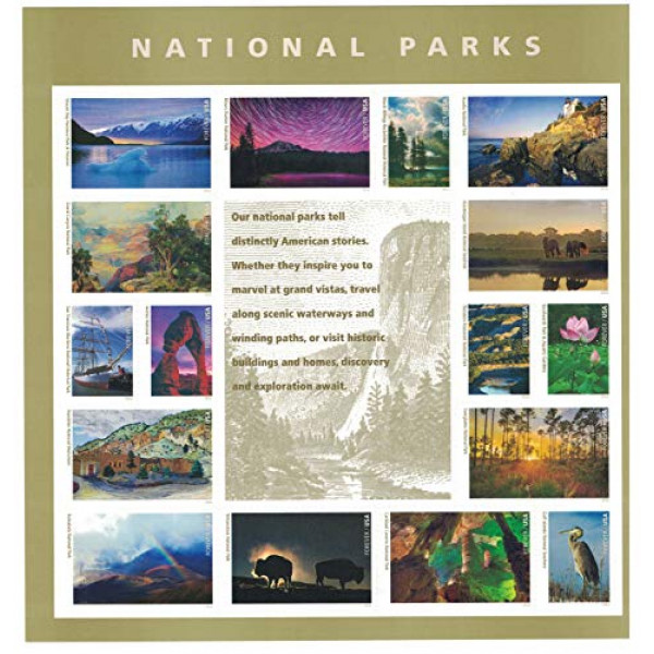 Parques Nacionales USPS Forever Stamps Hoja de 16 sellos postales 2016