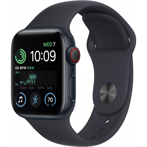 Apple Watch SE 2.ª generación (GPS + Cellular) Caja de aluminio de 40 mm con correa deportiva Midnight - S/M - Midnight (AT&T)