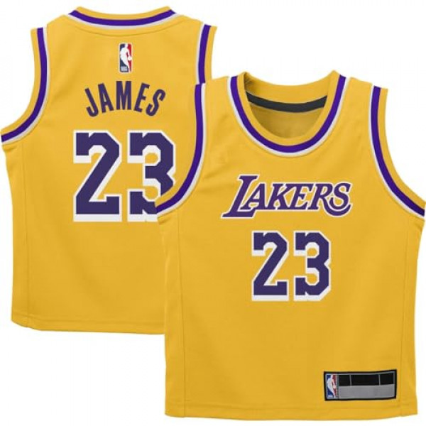 Lebron James Los Angeles Lakers NBA Kids Toddler 2-4 Yellow Gold Icon Edition Player Jersey (EE. UU., Edad, 4 años)