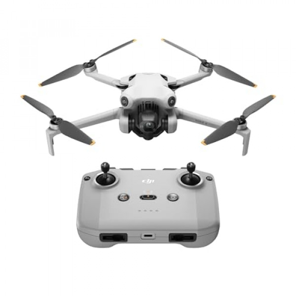 DJI Mini 4 Pro (DJI RC-N2), minidron plegable con cámara de vídeo 4K HDR para adultos, menos de 0,549 lbs/249 g, tiempo de vuelo de 34 minutos, distancia máxima de transmisión de vídeo de 20 km, detección de visión omnidireccional