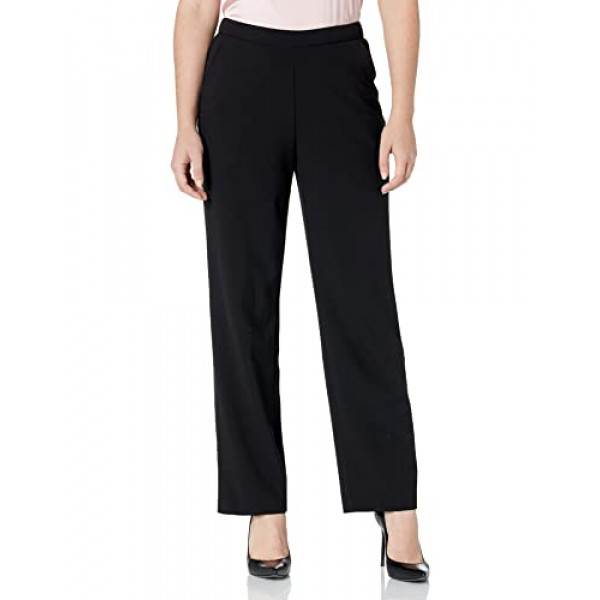 Briggs New York Pantalones de vestir para mujer (longitud corta y alta regular), negro, 14 US