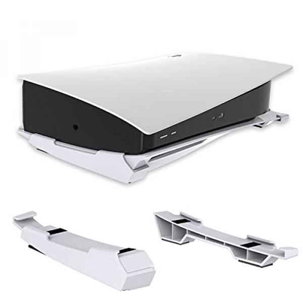 NexiGo PS5 Accessories Soporte Horizontal, [Diseño Minimalista], Soporte Base PS5, Compatible con Playstation 5 Disc y Ediciones Digitales, Blanco