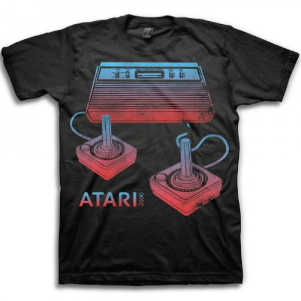 Atari Atari Game Console Camiseta para Hombre, Negro, Grande