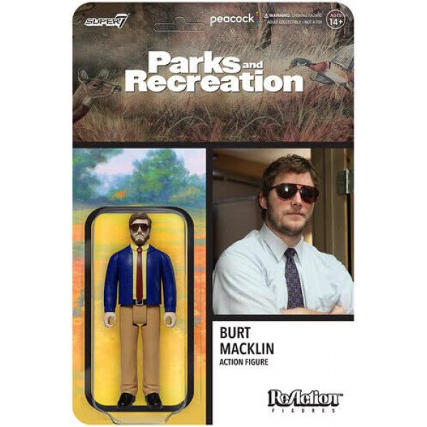 Super7 Parques y Recreación Andy Dwyer (Agente especial Burt Macklin) - Figura de acción de parques y recreación de 3,75 Programa de televisión clásico Coleccionables y juguetes de cultura pop