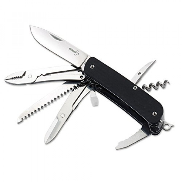 Boker Plus 01BO806 Tech-Tool City 4 cuchillo multiherramienta con hoja de 2 4/5 pulgadas, negro