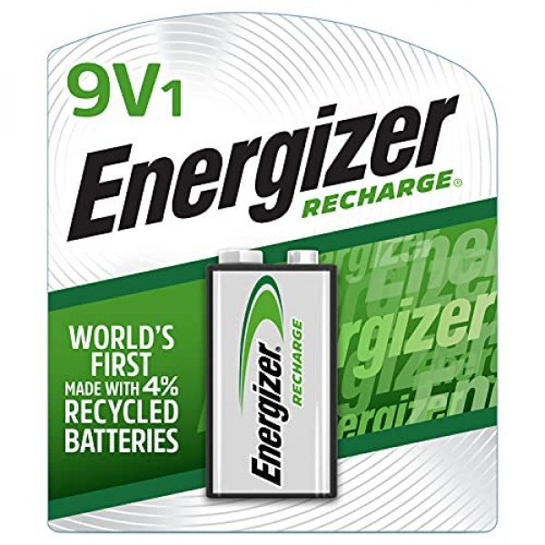 Baterías Energizer de 9 V, baterías recargables precargadas de 9 voltios, 1 unidad