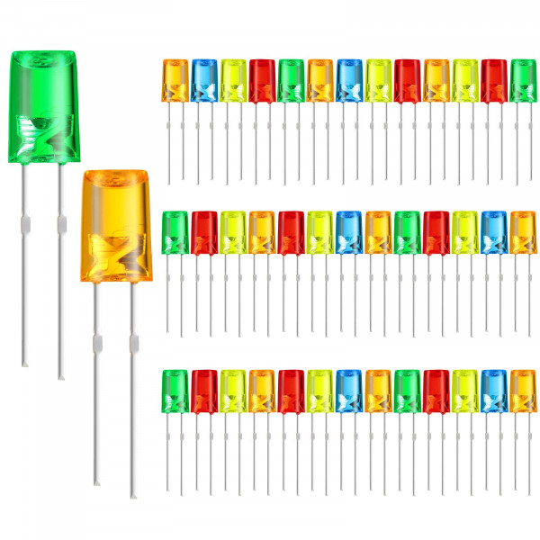 120 piezas LED de 5 mm de cadena de luces navideñas, bombillas de repuesto, juego de luces LED de alambre de Halloween de bajo consumo, bombillas conectables para decoración del hogar para festivales, patio, jardín, bodas, vacaciones (multicolor)