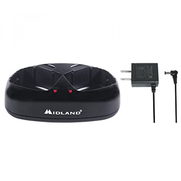 Cargador de escritorio dual Midland AVP10 con adaptador de CA (18CVP8)