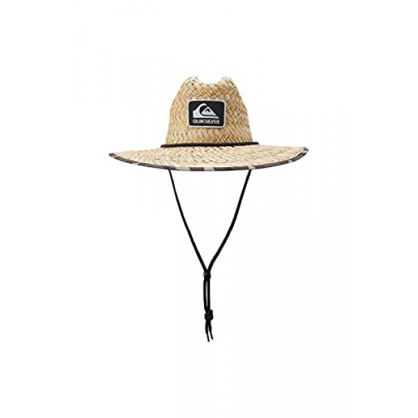 Quiksilver Sombrero de Paja para Sol de Playa con ala Ancha Outsider Lifeguard para Hombre, Camuflaje Verde, XXL