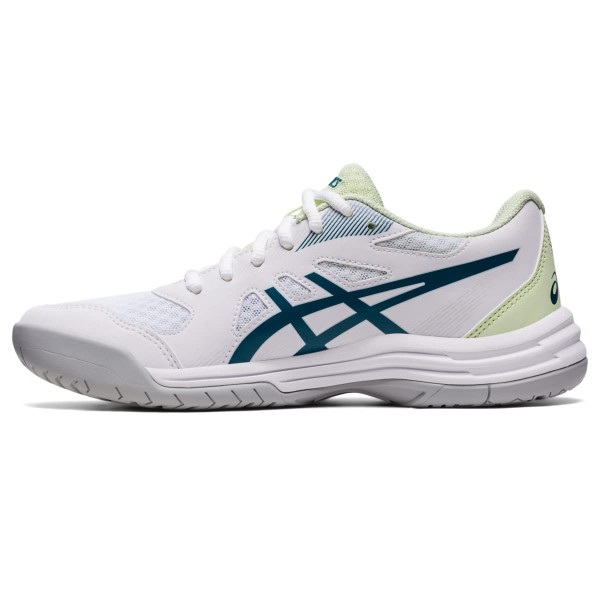 ASICS Upcourt 5 - Zapatillas de voleibol para mujer, 7, blanco/verde azulado