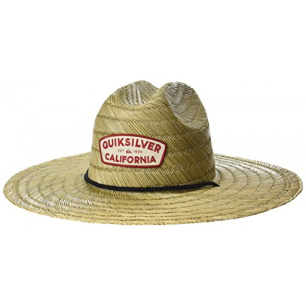 Quiksilver Pierside Lifeguard Beach Sun Sombrero de Paja para Hombre, Negro/California, Small