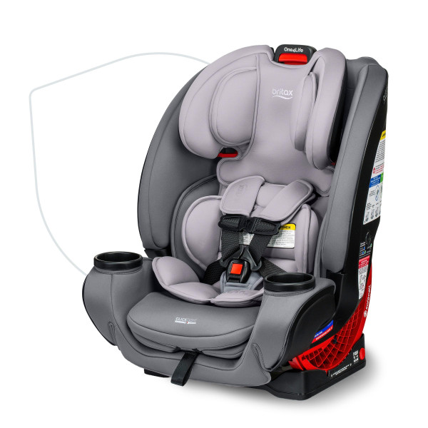 Britax One4Life Asiento infantil convertible para automóvil, 10 años de uso de 5 a 120 libras, se convierte de asiento elevador orientado hacia atrás a asiento elevador orientado hacia adelante, tela lavable a máquina, grafito glaciar