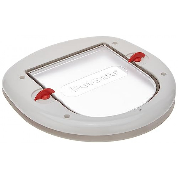 Puerta exterior/interior para gatos PetSafe: Solapa de puerta para mascotas Staywell Big Cat con bloqueo de 4 direcciones para gatos grandes - Puerta de privacidad tintada - Marco de puerta resistente a la intemperie y duradero - Fácil instalación con kit