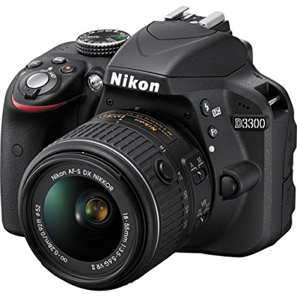 Nikon D3300 24.2 MP CMOS SLR digital con enfoque automático-S DX Nikkor 18-55 mm f/3.5-5.6G VR II Lente de zoom (negro)