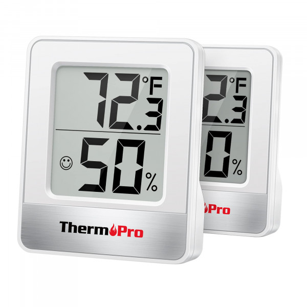 ThermoPro TP49 2 Piezas Higrómetro Digital Termómetro Interior Medidor de Humedad Mini Higrómetro Termómetro con Monitor de Temperatura y Humedad Termómetro de Habitación