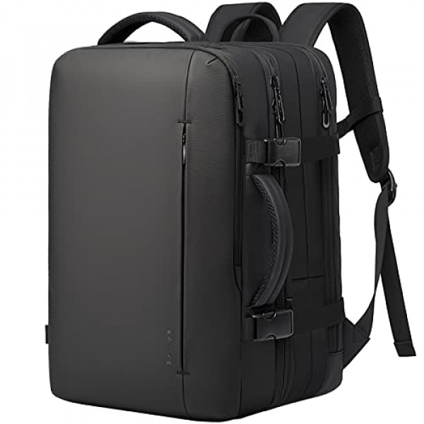 BANGE Mochila expandible para computadora portátil de 35 litros para computadora portátil de 17,3 pulgadas, mochila de mano que se adapta debajo del asiento aprobada por la aerolínea, bolsa de viaje para artículos personales para hombres