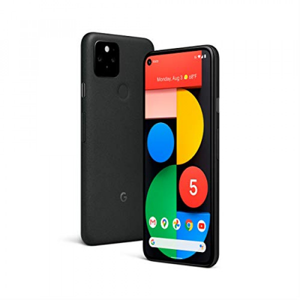 Google Pixel 5 - Teléfono Android 5G - Resistente al agua - Smartphone desbloqueado con visión nocturna y lente ultra ancha - Solo negro