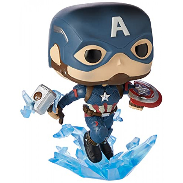 ¡Funko Pop! Marvel: Avengers Endgame - Capitán América con Escudo Roto y Mjolnir