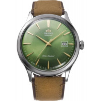 Orient 'Bambino Version 4' Reloj de vestir japonés automático/de cuerda manual, de acero inoxidable y cuero. Verde pastel RA-AC0P01E10B