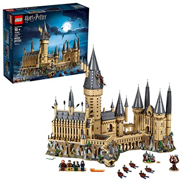 LEGO Harry Potter Hogwarts Castle 71043 Juego de construcción - Kit de modelo con minifiguras, con varita, barcos y figura de araña, accesorios de Gryffindor y Hufflepuff, coleccionable para adultos y adolescentes