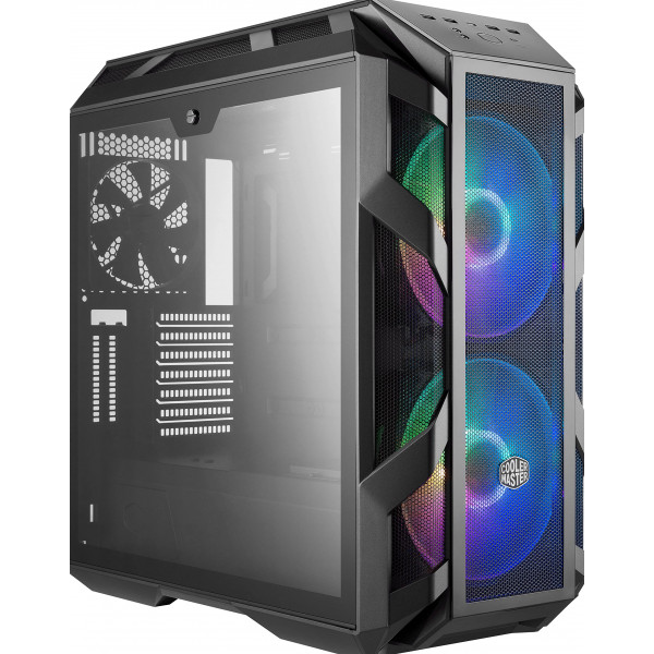 Cooler Master MasterCase H500M ARGB Airflow ATX Mid-Tower con paneles cuádruples de vidrio templado, ventiladores de iluminación ARGB duales personalizables de 200 mm, panel de E/S tipo C y ranuras verticales para GPU (MCM-H500M-IHNN-S00)