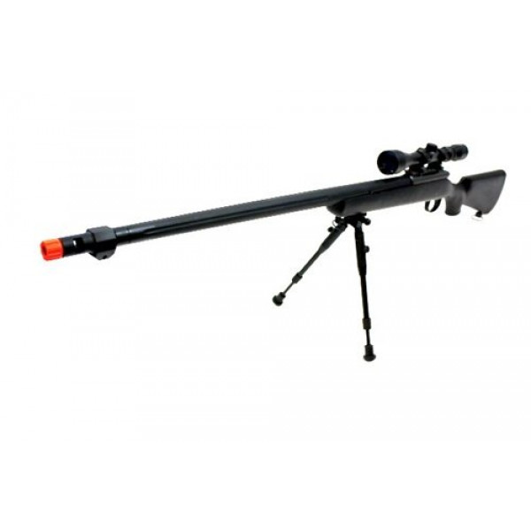 Rifle de francotirador de acción de cerrojo de metal completo de combate urbano Wellfire vsr-10 de 510 fps con alcance 3-9x40 y paquete de bípode (pistola de airsoft)