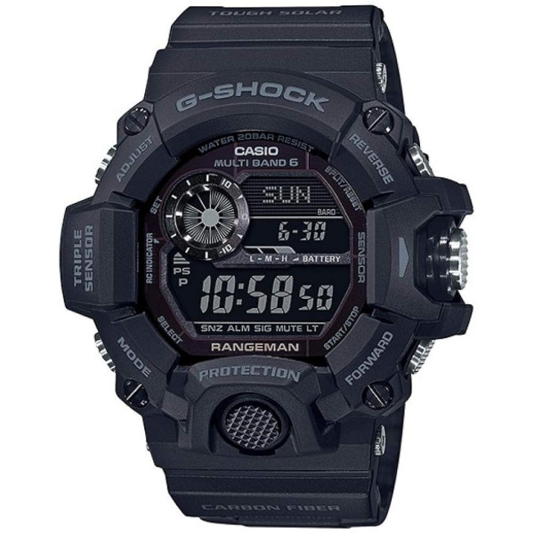 Casio Reloj atómico solar táctico Rangeman G-Shock para hombre, negro/negro, GW9400-1B