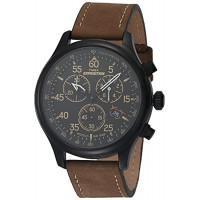 Timex T49905 Expedition Field Reloj cronógrafo con correa de cuero negro/marrón para hombre