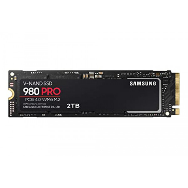 SAMSUNG 980 PRO SSD 2TB PCIe NVMe Gen 4 Gaming M.2 Tarjeta de memoria interna de estado sólido, velocidad máxima, control térmico MZ-V8P2T0B/AM