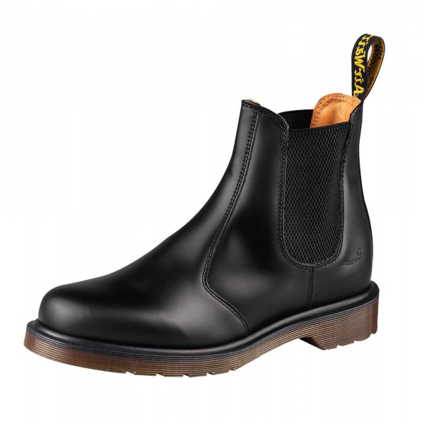 Dr. Martens Bota Chelsea de cuero liso 2976 unisex, negro, 11 mujeres/10 hombres