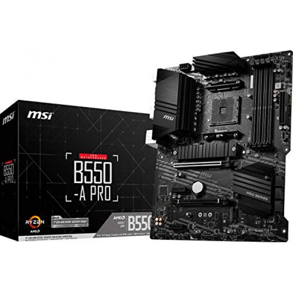 Placa base MSI B550-A PRO ProSeries (AMD Ryzen 5000, AM4, DDR4, PCIe 4.0, SATA 6Gb/s, M.2, USB 3.2 Gen 2, HDMI/DP, ATX)