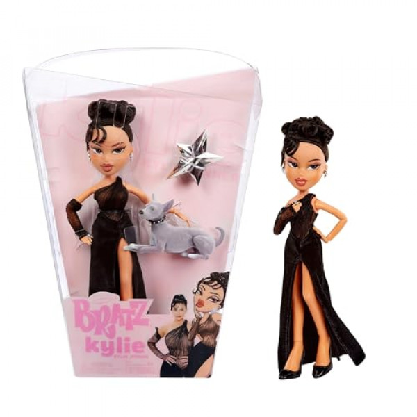 Muñeca Bratz x Kylie Jenner Night Fashion con vestido de noche, perro y póster