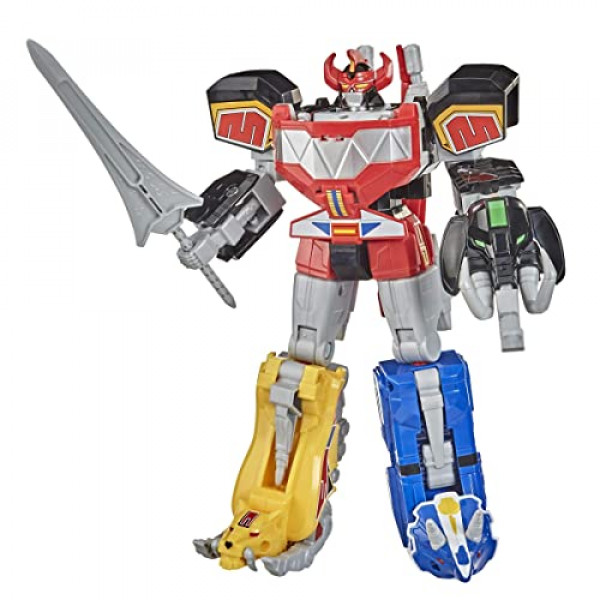 Power Rangers Mighty Morphin Megazord Megapack incluye juguetes de figuras de acción Dinozord de 5 MMPR para niños y niñas de 4 años en adelante inspirados en el programa de televisión de los 90 (exclusivo de Amazon)