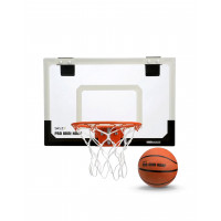 SKLZ Mini aro de baloncesto de 18.0 in con tablero irrompible, borde separable, red resistente, bola de 5.0 in, soportes sobre puerta para oficina, dormitorio, dormitorio