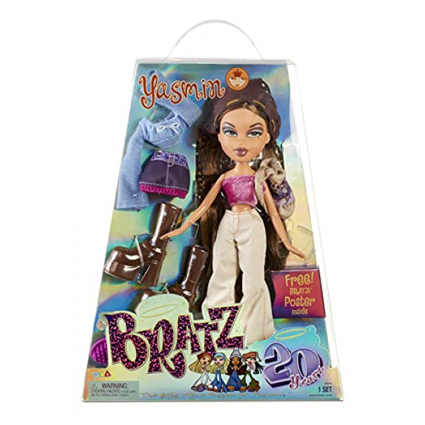 Bratz 20 Yearz Edición Especial Aniversario Muñeca de Moda Original Yasmin con Accesorios y Póster Holográfico | Muñeca coleccionable | Para coleccionistas adultos y niños de todas las edades.