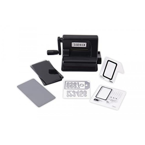 Sizzix Máquina portátil de troquelado y estampado manual para artes y manualidades, álbumes de recortes y tarjetas, apertura de 2,5 pulgadas, talla única, kit de inicio Tim Holtz Sidekick