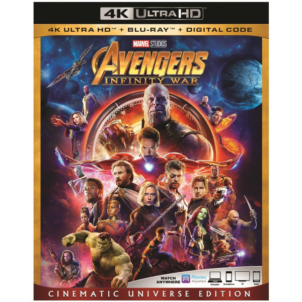 Avengers Infinity War 4K Ultra HD + Blu Ray + Código Digital [Blu-ray] sin funda exterior (O-Sleeve) [4K UHD]