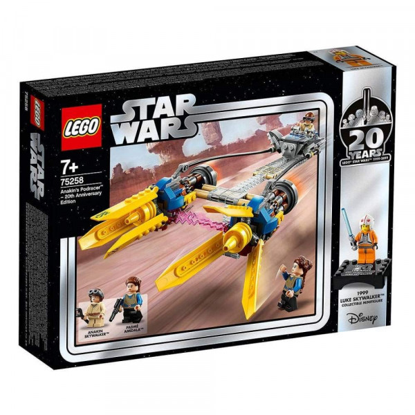 LEGO Star Wars: La Amenaza Fantasma Podracer de Anakin – Edición del 20º Aniversario 75258 Kit de construcción (279 piezas)