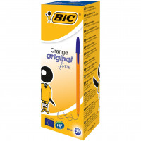 Bolígrafos BIC Orange Original Fine, punta fina (0,8 mm), azul, caja de 20