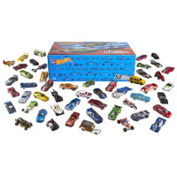 Hot Wheels Juego de 50 camiones y autos de juguete en escala 1:64, vehículos empaquetados individualmente (los estilos pueden variar) (exclusivo de Amazon)