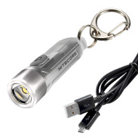 Nitecore Tiki llavero linterna con luces UV de alto CRI, 300 lúmenes USB recargable y cable de carga LumenTac