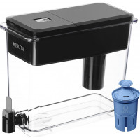 Brita XL Dispensador de Filtro de Agua para Grifo y Agua Potable con 1 Filtro Elite, Reduce el 99% del Plomo, Dura 6 Meses, Capacidad para 27 Tazas, Sin BPA, Negro