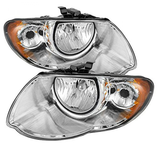 Jdragon Faro compatible con Chrysler 2005-2007 Town & Country con base de rueda larga, faros delanteros de repuesto cromados