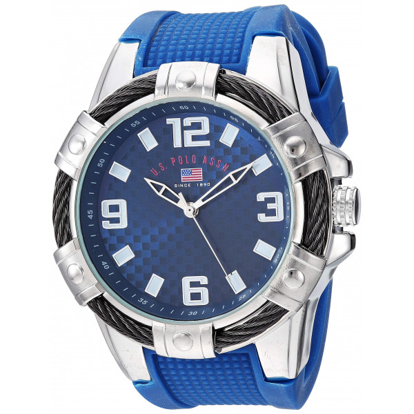 Asociación de Polo de EE. UU. Reloj deportivo para hombre, plateado