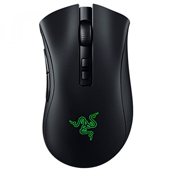 Ratón inalámbrico para juegos Razer DeathAdder v2 Pro: sensor óptico de 20 K DPI, interruptor óptico 3 veces más rápido, Chroma RGB, batería de 70 horas, 8 botones programables - Negro clásico