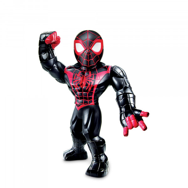 Super Hero Adventures Playskool Heroes Mega Mighties Marvel Kid Arachnid, figura de acción coleccionable de 10 pulgadas, juguetes para niños de 3 años en adelante, negro