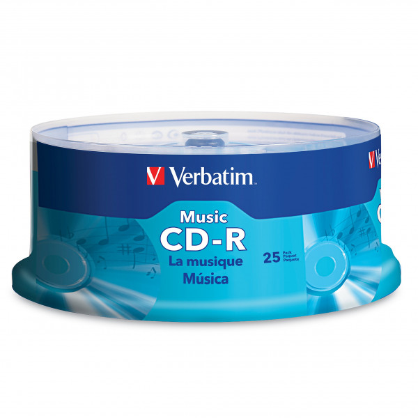 Verbatim Music CD-R Discos de audio grabables en blanco de 80 minutos, 700 MB, eje de 25 unidades, plateado