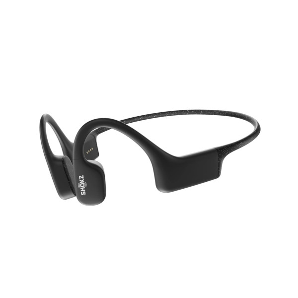 SHOKZ OpenSwim Swimming MP3 - Sin Bluetooth - Reproductor MP3 de conducción ósea resistente al agua para natación - Reproductor MP3 inalámbrico de oído abierto, con tapón para los oídos (Negro)