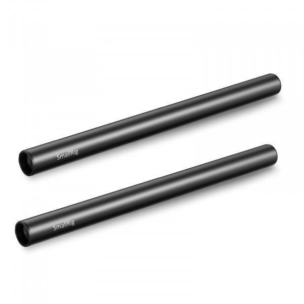 SmallRig Varilla de 15 mm de aleación de aluminio negra de 8 pulgadas (20 cm) con rosca hembra M12, paquete de 2-1051